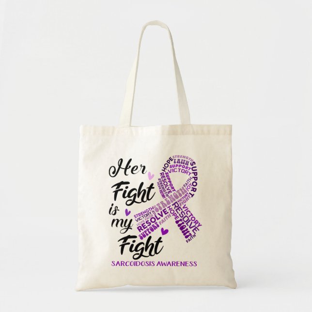 Tote Bag Sarcoïdose Sensibilisation Son combat est mon comb (Devant)
