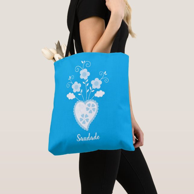 Tote Bag Saudade veut dire que tu me manques Coeur portugai (De près)