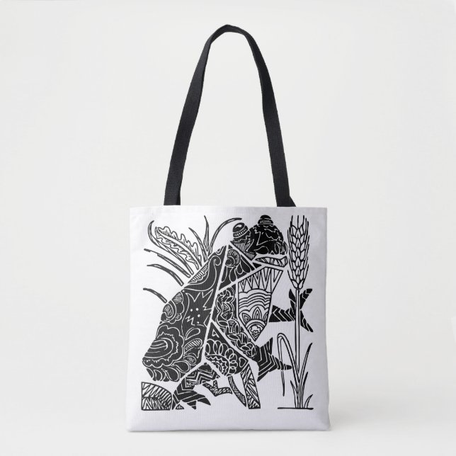 Tote Bag Saumon grenouille abstrait (Devant)