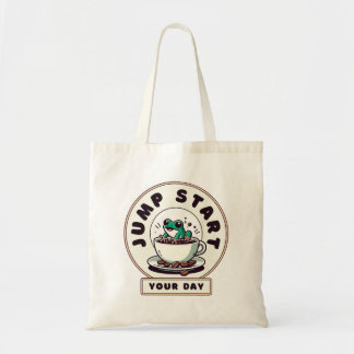 Tote Bag Sauter Commencer votre journée Cute Frog & Café Sa