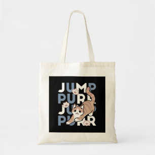 Tote Bag Sauter Purr Jump : Conception de chat joueuse avec