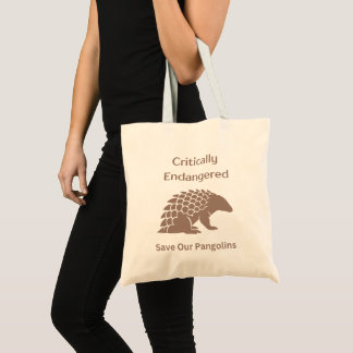 Tote Bag Sauvez l'Asie en danger Afrique Pangolin Silhouett