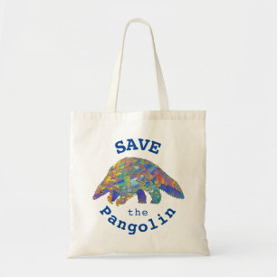 Tote Bag Sauvez le Pangolin Art Coloré d'Animaux en Voie de