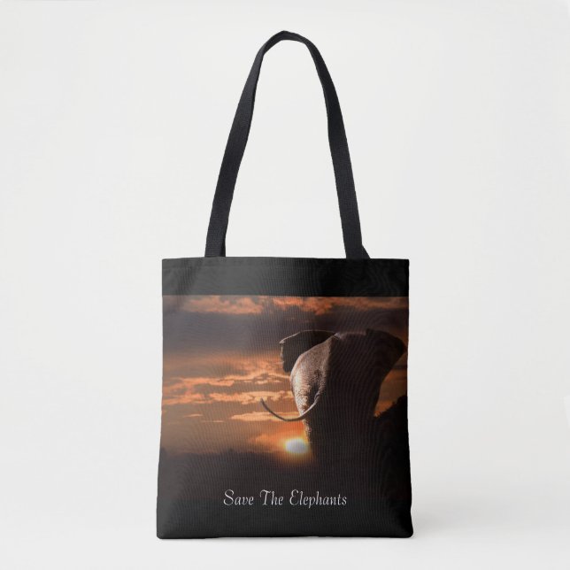 Tote Bag Sauvez Les Éléphants (Devant)