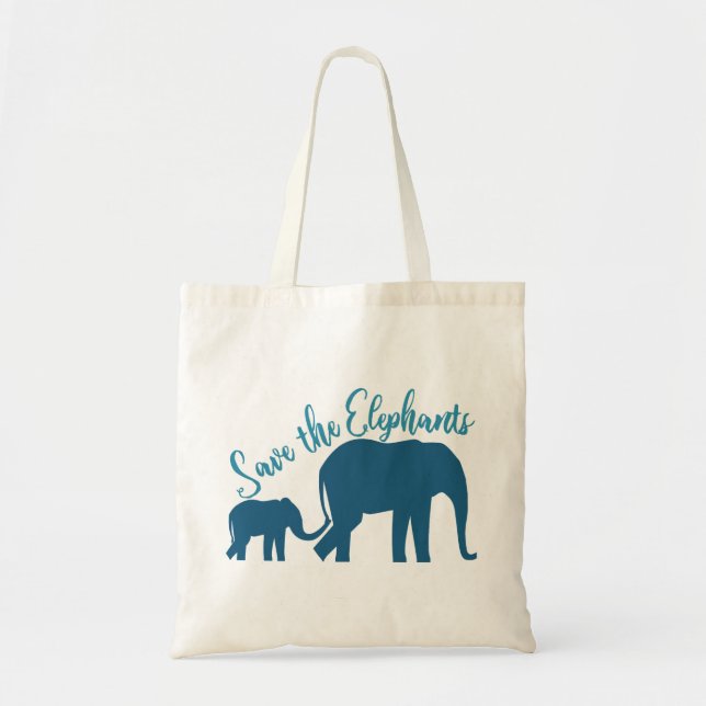 Tote Bag Sauvez les éléphants (Devant)