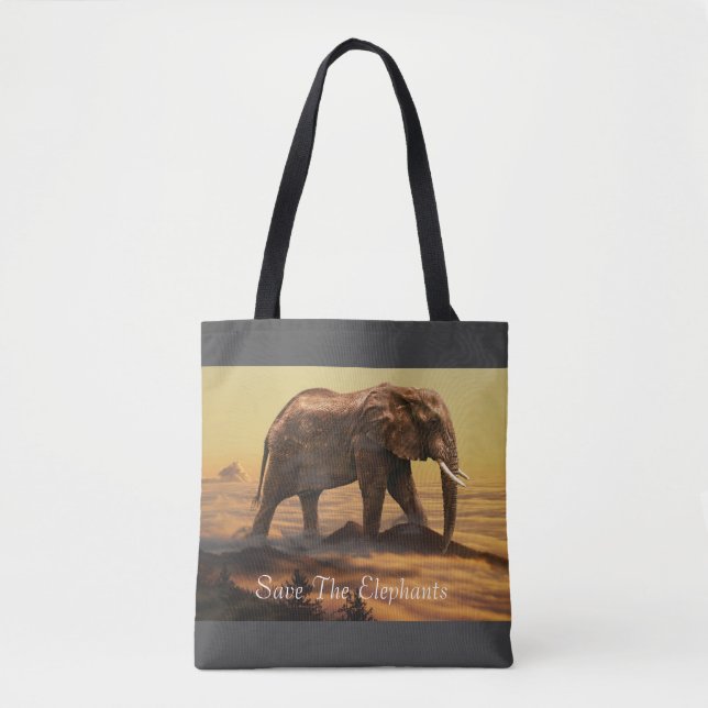 Tote Bag Sauvez Les Éléphants (Devant)