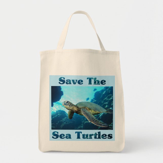 Tote Bag Sauvez les tortues marines (Devant)
