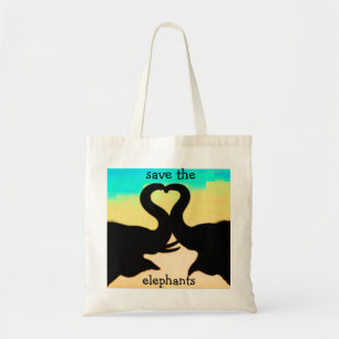 Tote Bag Sauvez les troncs de coeur d'éléphants
