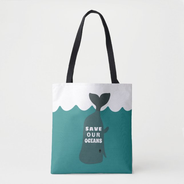 Tote Bag Sauvez nos océans Baleine d'art De l'environnement (Devant)