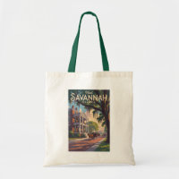Savannah Georgia Horse Carriage Illustration Retro