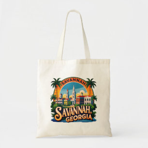 Tote Bag Savannah Georgia Skyline