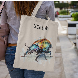 Tote Bag scarabée métallique, personnalisable