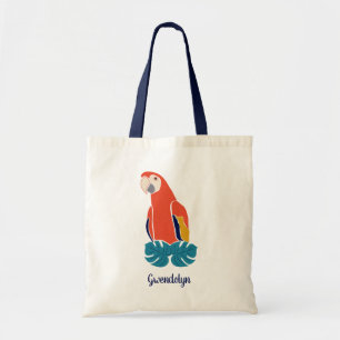 Tote Bag Scarlet Macaw en rouge Personnalisé