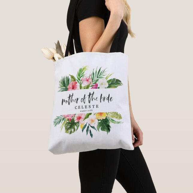Tote Bag Scénario d'aquarelle tropicale de la mariée (De près)