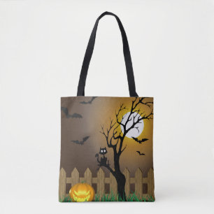 Tote Bag Scène de jardin d'Halloween effrayant