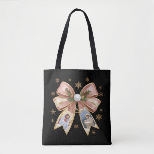 Tote Bag Scène de la Nativité Chrétienne de Noël Coquette J