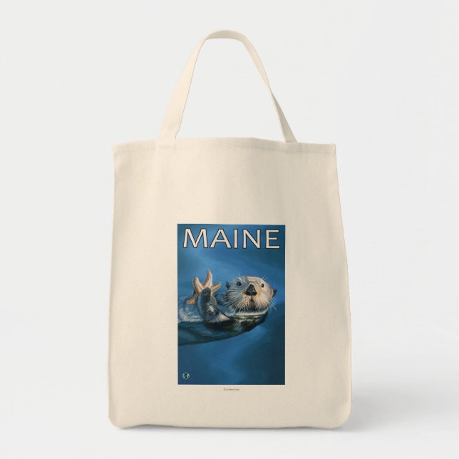 Tote Bag Scène de Loutres de Maine (Devant)
