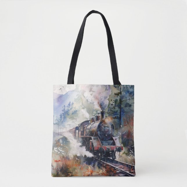 Tote Bag Scenic Landscape with Train (Devant)