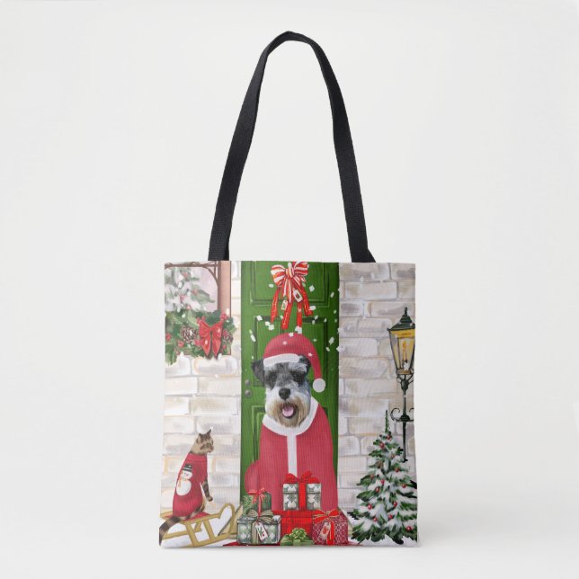 Tote Bag Schnauzer Chien Noël (Devant)