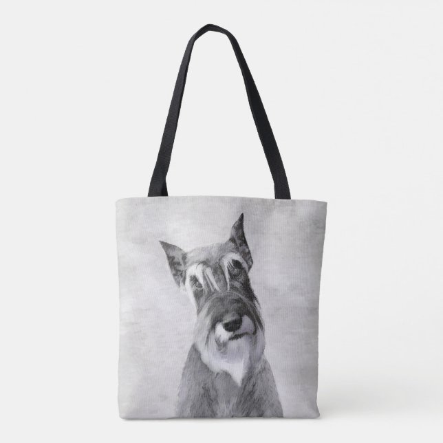 Tote Bag Schnauzer (Giant) Peinture - Chien Art (Dos)