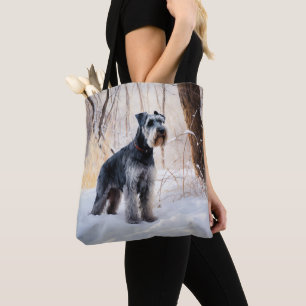 Tote Bag Schnauzer Qu'il neige Noël