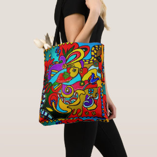 Tote Bag Schoudertas d'art joyeux d'Ibiza