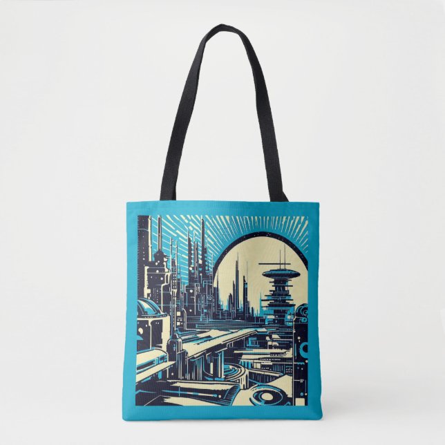 Tote Bag Sciage urbain futuriste SF 3 (Devant)