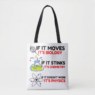 TOTE BAG SCIENCE BIOLOGY CHIMIISTRY PHYSICS