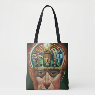 Tote Bag Science-fiction vintage, Cerveau Alien en laborato
