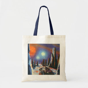 Tote Bag Science-fiction vintage de planète étrangère avec 