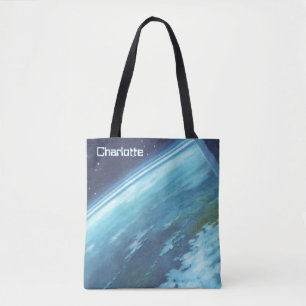 Tote Bag Science-fiction vintage, Terre de nuit avec étoile