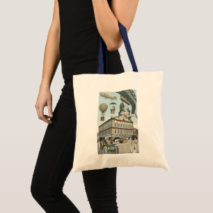 Tote Bag Science-fiction vintage, ville steampunk victorien