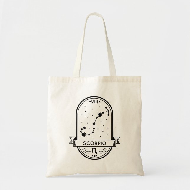 TOTE BAG SCORPIO DE CONSTELLATION DE BADGE ZODIAC (Devant)