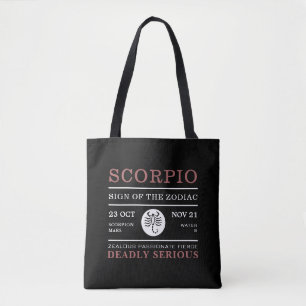 Tote Bag Scorpio Sign of the Zodiac