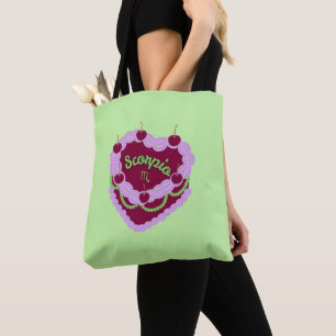 Tote Bag Scorpio Zodiac Pastel Coeur Gâteau d'anniversaire