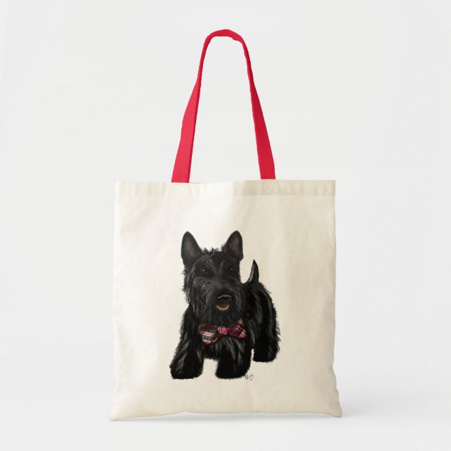 Tote Bag Scottish Terrier et Bow (Devant)