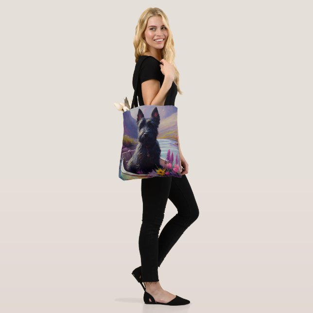 Tote Bag Scottish Terrier sur une pagaie : une aventure Pit (Sur le modèle)