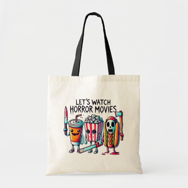 Tote Bag Scream Snacks & Silver Screens (Devant)