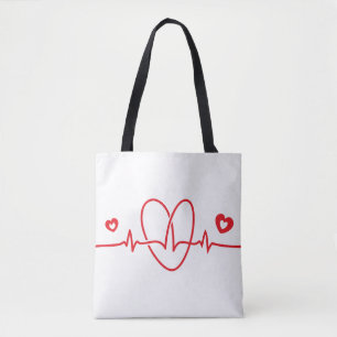 Tote Bag Scribbles Heartbeat