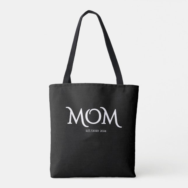 Tote Bag Script blanc établi la fête des mères de maman (Dos)