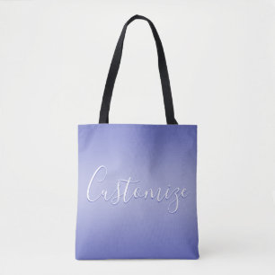 Tote Bag Script cursif modifiable   Violet blanc et violet