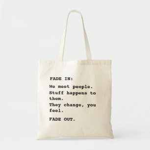 Tote Bag Script, dans un Fourre-tout en nuque