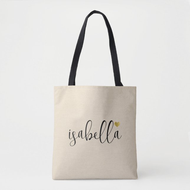 Tote Bag Script de demoiselle d'honneur personnalisé  (Devant)