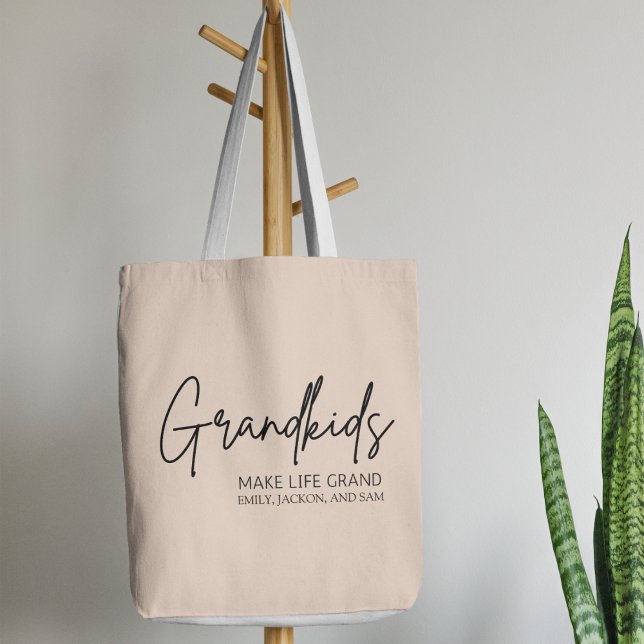 Tote Bag Script écrit à la main Les petits-enfants font la  (Créateur téléchargé)