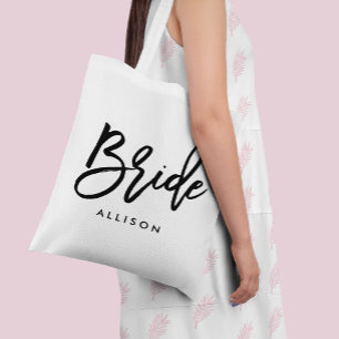 Tote Bag Script élégant "Mariée" Personnalisé