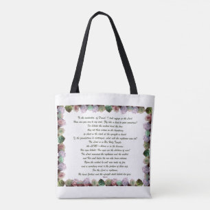 Tote Bag Scripture, Psaume 11, Colorful Roses