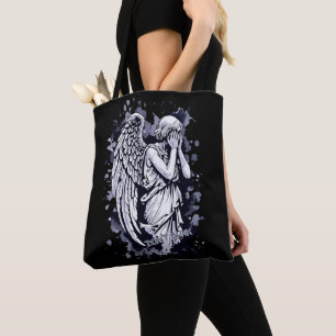 Tote Bag Sculpture d'un ange larmant - avec des éclaboussur