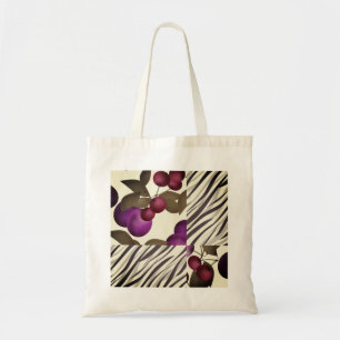 Tote Bag Seamless dark plum fruits purple berries cherry
