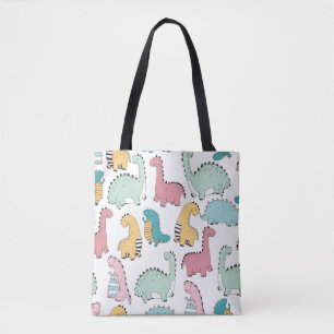 Tote Bag seamless pattern with cute colored, bright, pink, 