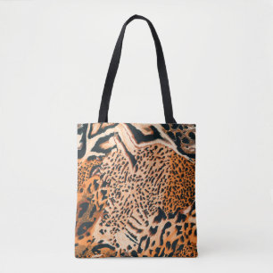 Tote Bag Seamless tiger, leopard and jaguar. Seamless textu